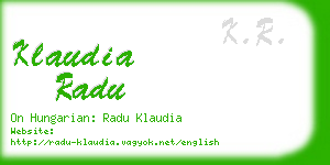 klaudia radu business card